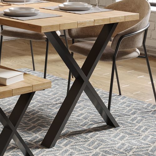 Pieds De Table , Noir, 70x72cm Forme En X