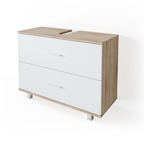 Meuble Sous Vasque Simple Ilias 34584 Blanc/sonoma 80x60.8cm