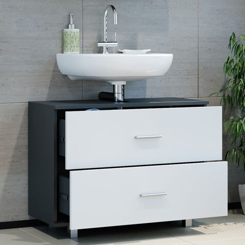 Meuble Sous Vasque Simple Ilias 34587 Anthracite/blanc 80x60.8cm