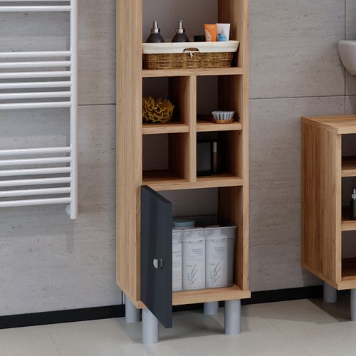Colonne De Salle De Bain Fynn, Anthracite, 30x130.6cm Petite Porte