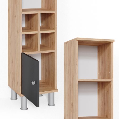 Colonne De Salle De Bain Fynn, Anthracite, 30x130.6cm Petite Porte