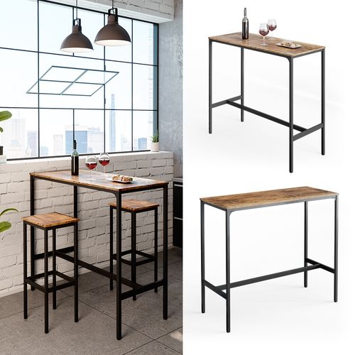 Table De Bar Fyrk 34139 Bois Antique 120x50cm