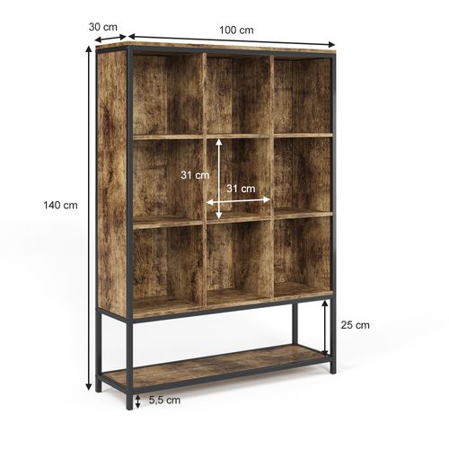 Étagère De Rangement Fyrk 34199 Chêne Rustique 100x140cm