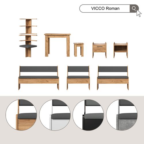 Banc Dangle Roman 34180 Sable Chêne 41.5x136.6cm