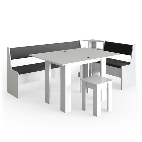 Groupe De Banquettes Dangle Roman 34309 Blanc 210x120cm Avec Table