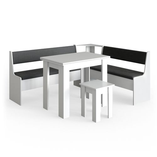 Groupe De Banquettes Dangle Roman 34311 Blanc 180x150cm Avec Table