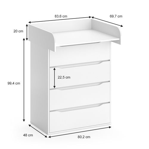 Commode à Langer Ruben 34274 Blanc 83.6x117cm