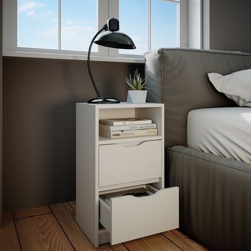 Table De Chevet Ruben 34276 Blanc 38x66.6cm