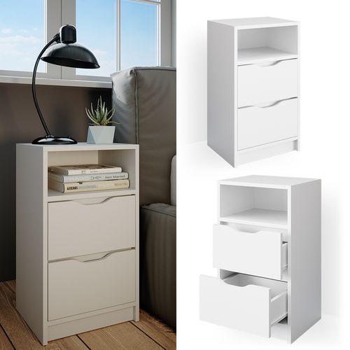 Table De Chevet Ruben 34276 Blanc 38x66.6cm