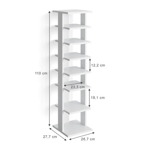 Armoire à Chaussures Sara 34358 Blanc 26.7x110cm