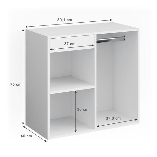 Armoire Dappoint Isabelle 34430 Blanc 80.1x75cm