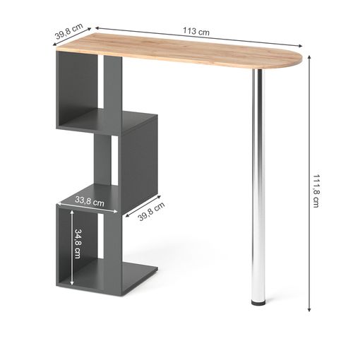 Table De Bar Vincent 34474 Chêne De Force Doré 113x39.8cm