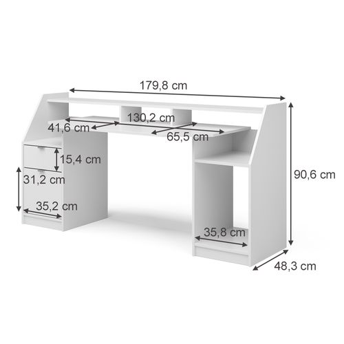 Bureau Joel 34582 Blanc 179.8x65.5cm