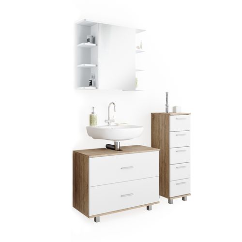 Meubles Bain Ilias 34654 Blanc/sonoma 3 Parties