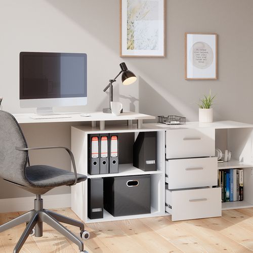 Bureau Dangle Dante 34607 Blanc 215x60cm