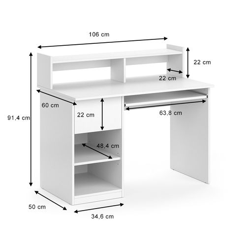 Bureau Keno 34605 Blanc 106x60cm
