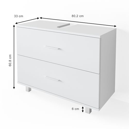 Meuble Sous Vasque Simple Ilias 34583 Blanc 80x60.8cm