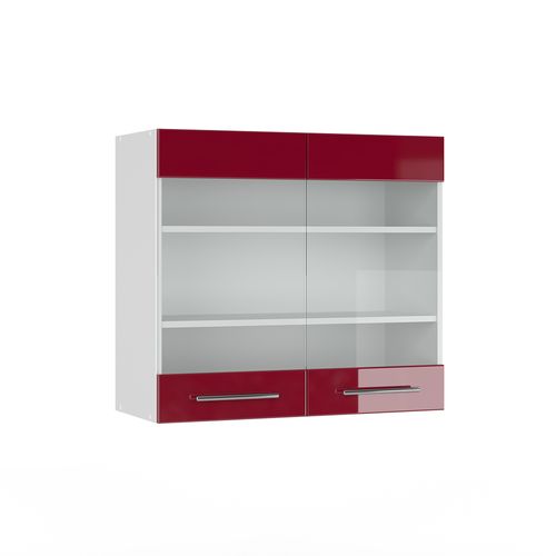 Armoire En Verre Fame-line 34803 Rouge Bordeaux Haute Brillance 80cm