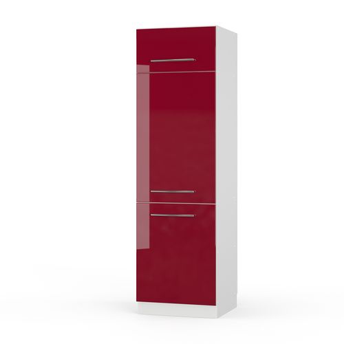 Armoire Pour Frigo Fame-line 34807 Rouge Bordeaux Haute Brillance 60cm