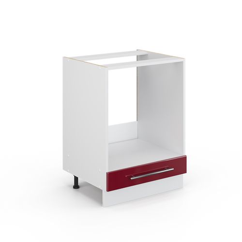 Meuble Pour Four Fame-line, Rouge Bordeaux Haute Brillance, 60cm