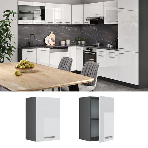 Elément Haut De Cuisine R-line 34911 Blanc Haute Brillance 40cm