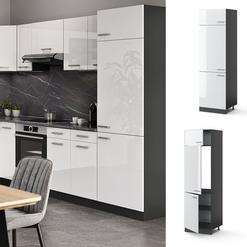 Armoire Pour Frigo R-line 34916 Blanc Haute Brillance 60cm