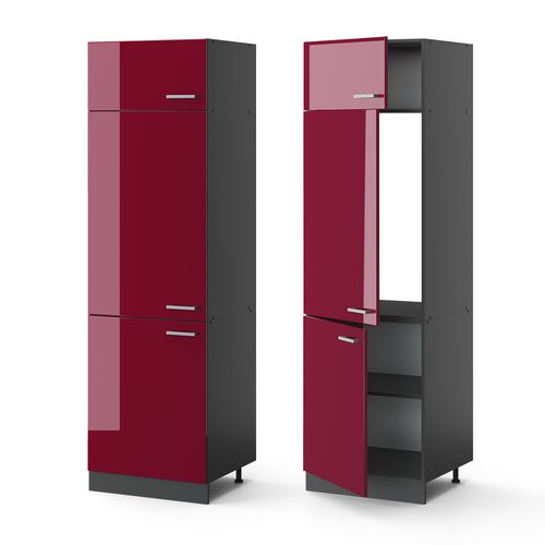 Armoire Pour Frigo R-line 34932 Rouge Brillant 60cm