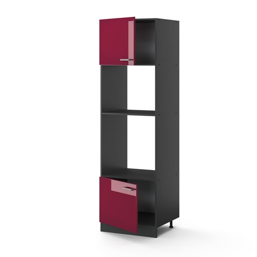 Armoire Micro-ondes R-line 34933 Rouge Brillant 60cm