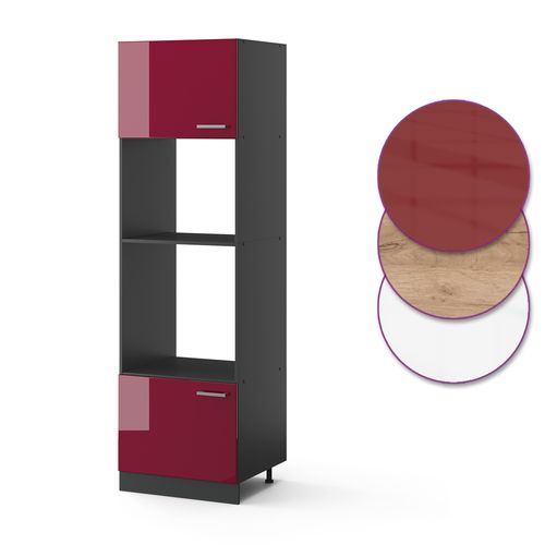 Armoire Micro-ondes R-line 34933 Rouge Brillant 60cm