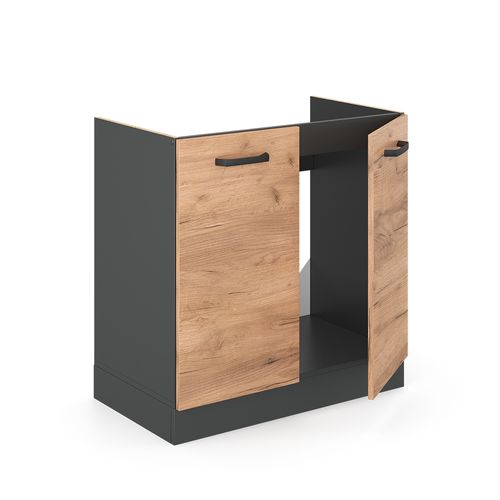 Meuble Bas Sous-évier R-line, Chêne De Force Doré, 80cm