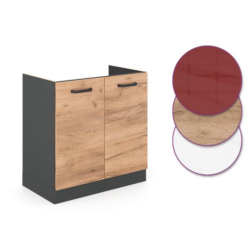 Meuble Bas Sous-évier R-line, Chêne De Force Doré, 80cm