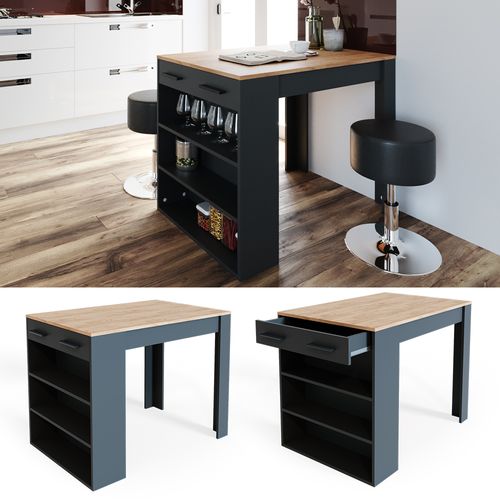 Table De Salle à Manger Repose 34653 Anthracite/chêne Doré 67x100cm