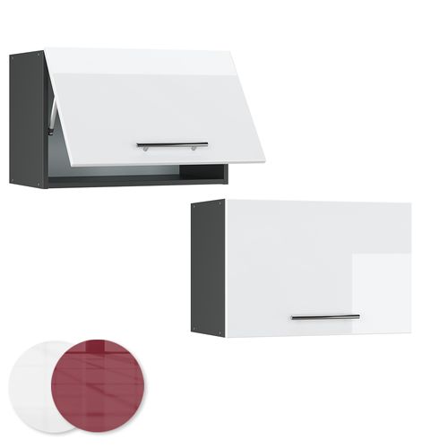 Elément Haut De Cuisine Fame-line 35546 Blanc Haute Brillance 60cm Plat