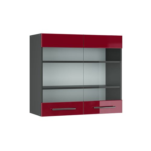 Armoire En Verre Fame-line 35567 Rouge Bordeaux Haute Brillance 80cm
