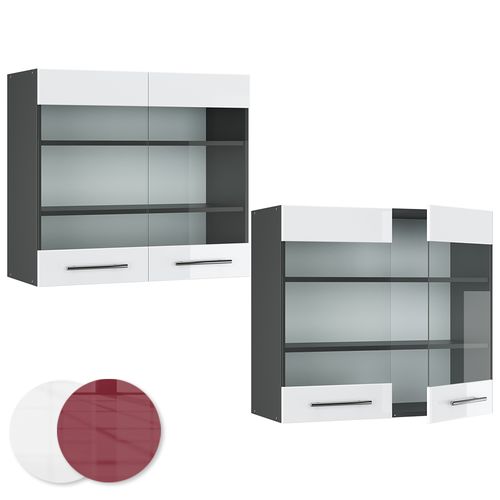 Armoire En Verre Fame-line 35547 Blanc Haute Brillance 80cm