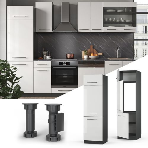 Armoire Pour Frigo Fame-line 35549 Blanc Haute Brillance 60cm