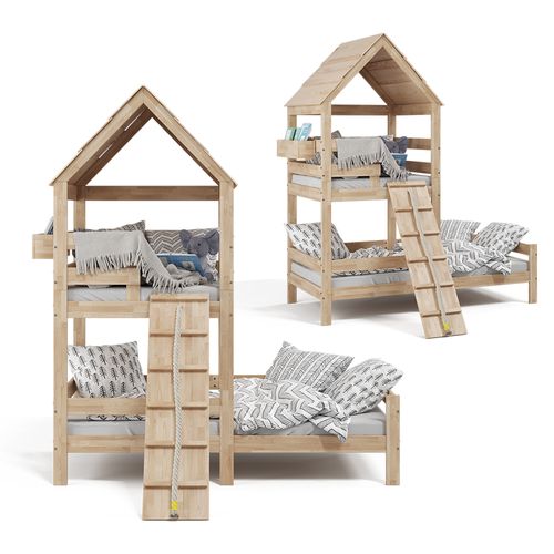 Lit Cabane Teddy 35145 Naturel Bois 90x200 Cm