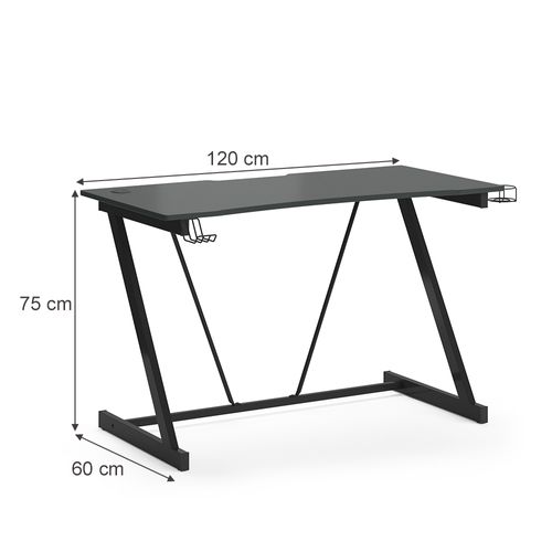 Table De Jeu Hudson 34672 Anthracite 120x60cm