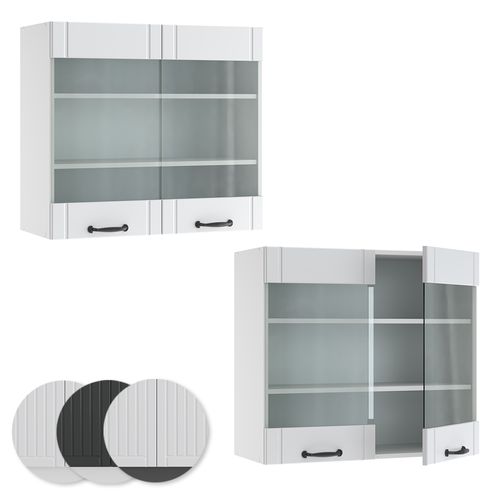 Armoire En Verre Fame-line 36039 Blanc Campagne 80cm