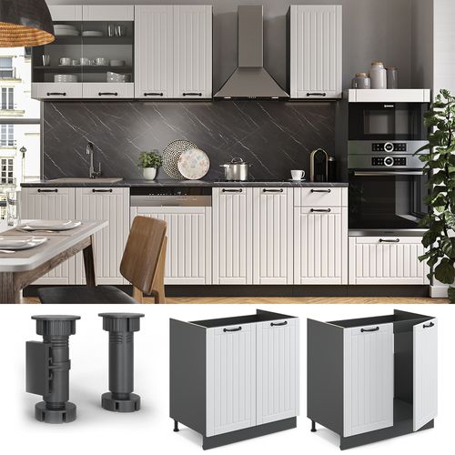 Meuble Bas Sous-évier Fame-line 36053 Blanc Campagne 80cm Sans Pt