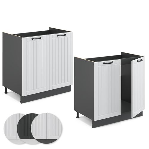 Meuble Bas Sous-évier Fame-line 36053 Blanc Campagne 80cm Sans Pt