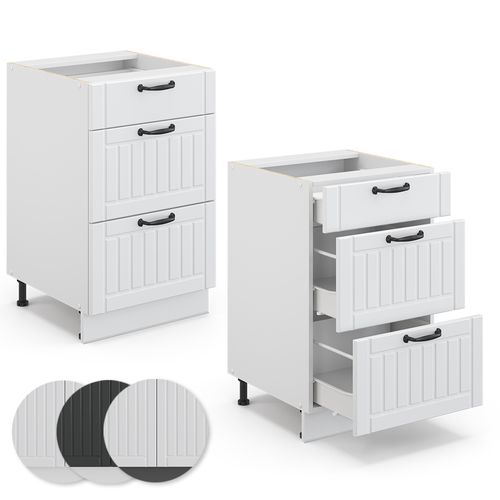 Meuble Cuisine Fame-line 36024 Blanc Campagne 50cm Sans Pt