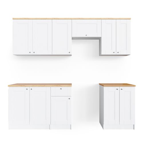 Ligne De Cuisine Bergamo 35910 Blanc 240cm , Pt Goldkraft