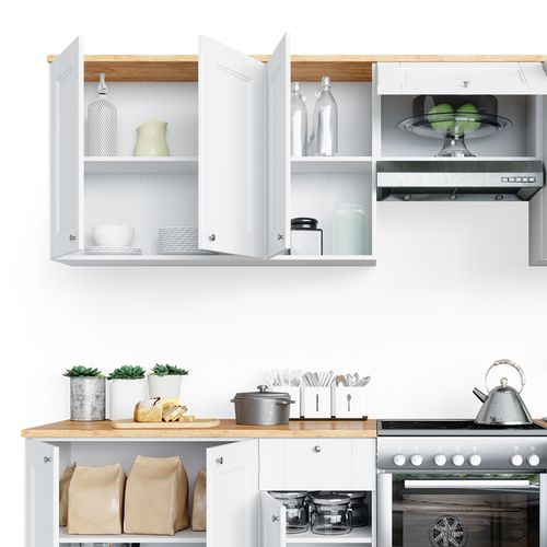 Ligne De Cuisine Bergamo 35910 Blanc 240cm , Pt Goldkraft