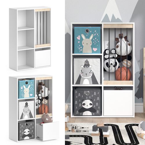 Bibliothèque Enfant Luigi 35995 Blanc 29.2x107.8cm