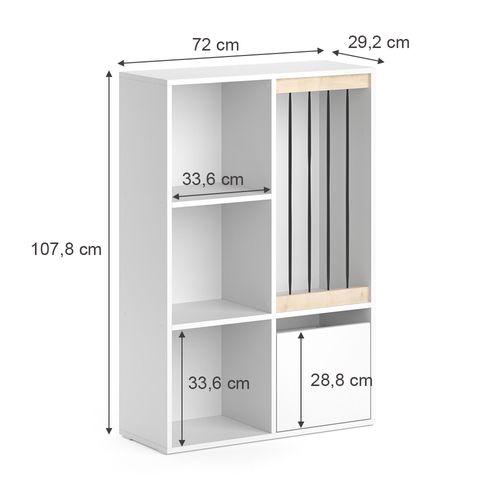 Bibliothèque Enfant Luigi 35995 Blanc 29.2x107.8cm