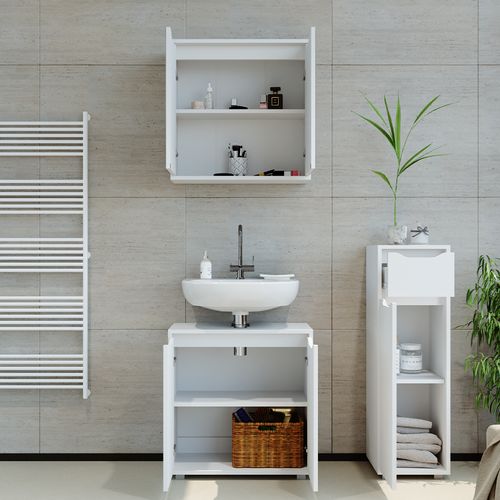 Meubles Bain Ruben 36209 Blanc 3 Parties