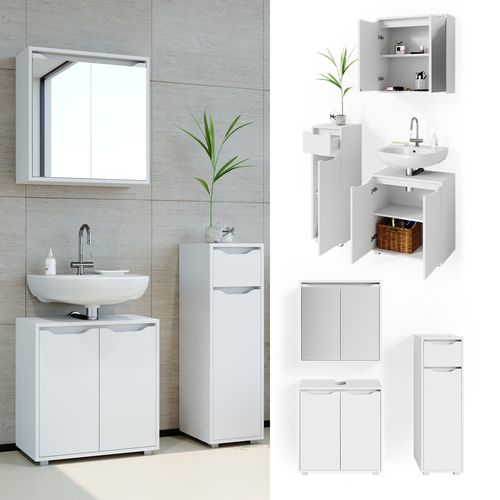 Meubles Bain Ruben 36209 Blanc 3 Parties