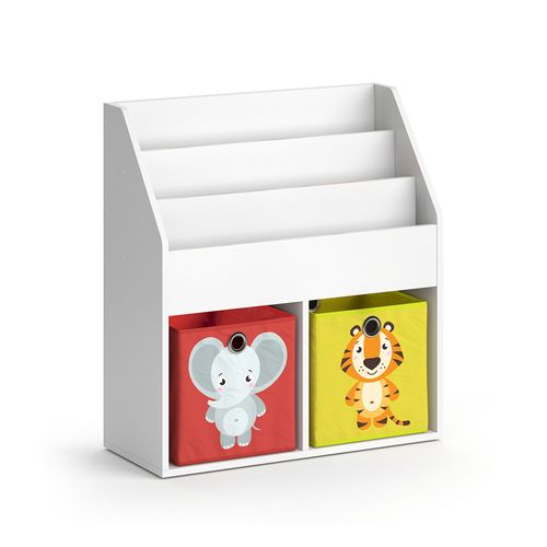 Bibliothèque Enfant Luigi 36213 Blanc 72x79cm Avec 2 Boxes Pliants Opt.2