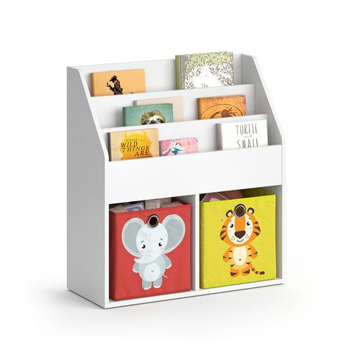Bibliothèque Enfant Luigi 36213 Blanc 72x79cm Avec 2 Boxes Pliants Opt.2